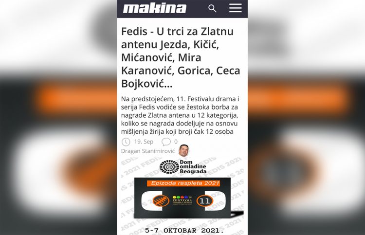 PORTAL MAKINA: FEDIS – U TRCI ZA ZLATNU ANTENU JEZDA, KIČIĆ, MIĆANOVIĆ, MIRA KARANOVIĆ, GORICA, CECA BOJKOVIĆ…