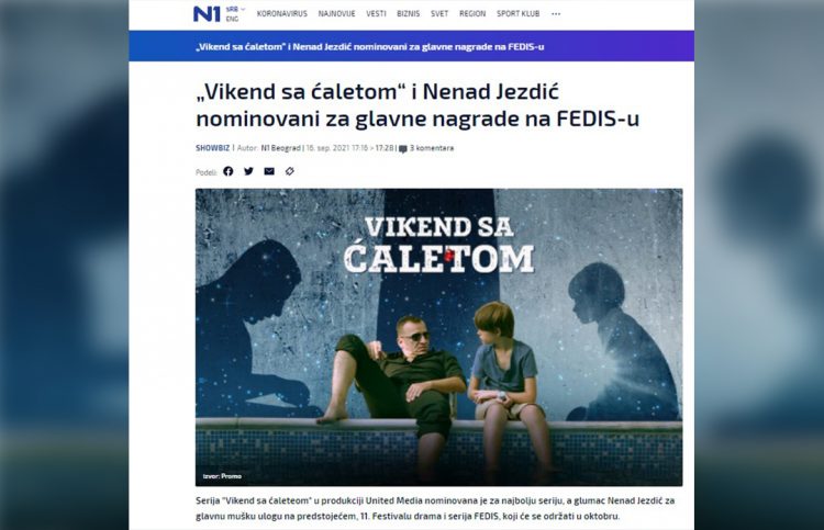 N1: “VIKEND SA ĆALETOM“ I NENAD JEZDIĆ NOMINOVNI ZA GLAVNE NAGRADE NA FEDISU