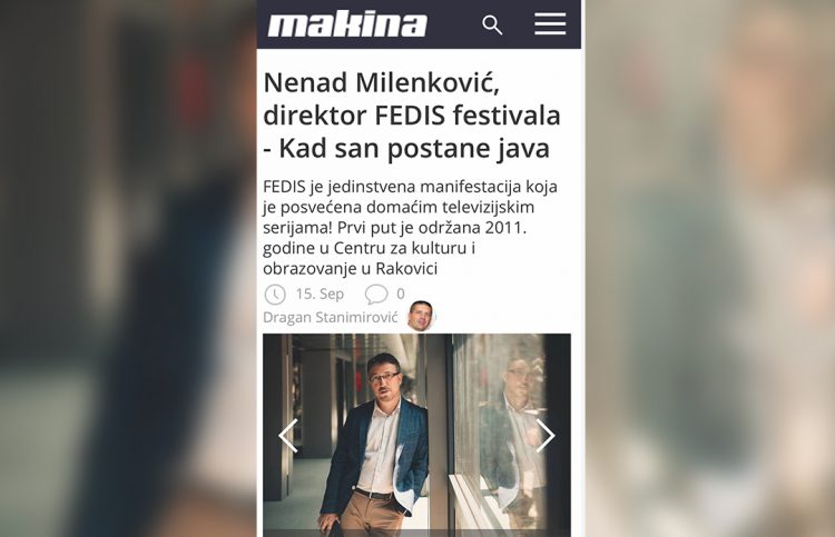 Nenad Milenković, direktor FEDIS festivala – Kad san postane java