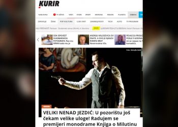 KURIR: VELIKI NENAD JEZDIĆ: U POZORIŠTU JOŠ ČEKAM VELIKE ULOGE! RADUJEM SE PREMIJERI MONODRAME KNJIGA O MILUTINU